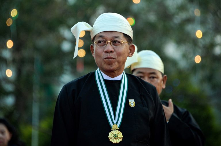 Commander-in-Chief Senior General Min Aung Hlaing attends a Union Day reception in Nay Pyi Taw on February 12, 2019. (AFP)