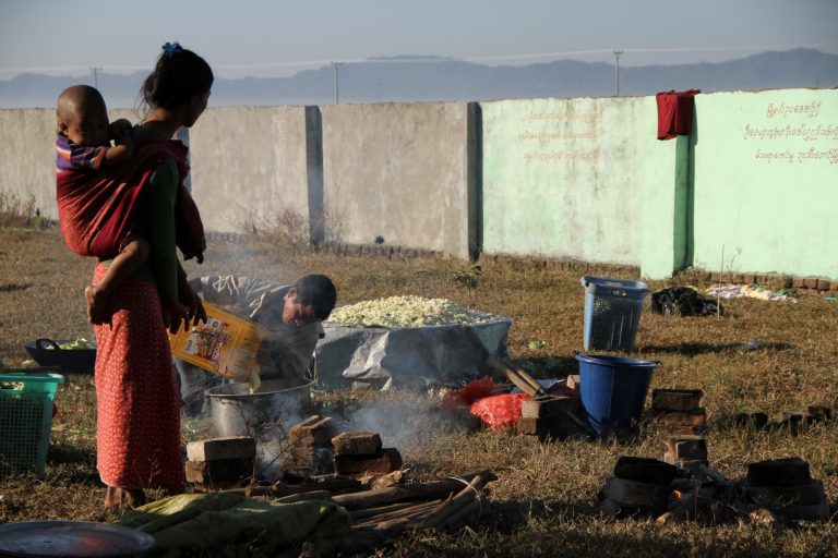 Mro family displaced by the conflict between the Arakan Army and the military, seen in Rakhine State’s Buthidaung Township on January 25, 2019. (AFP)