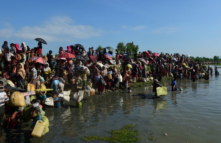 Rohingya refugees arrive in Bangladesh after fleeing the Myanmar military's 'clearance operations' in northern Rakhine State on October 16, 2017. (AFP)