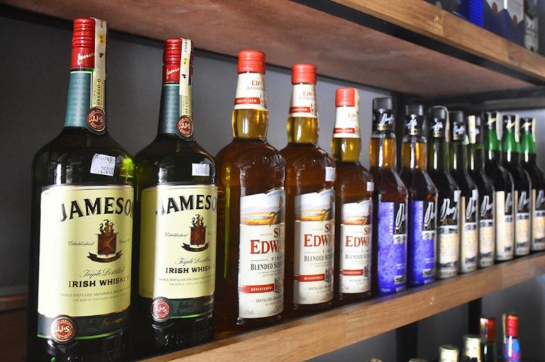 Imported liquor for sale in Yangon. (Frontier)