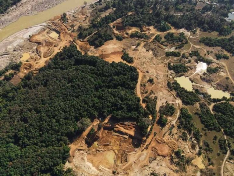 Drone photos saw the environmental impact of recent gold mining in Kachin State in January 2022. (Supplied)